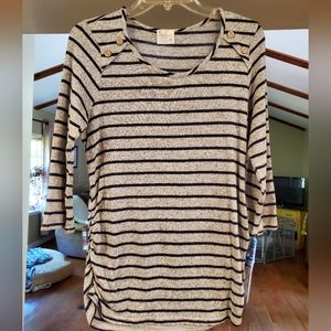 Lightweight/thin maternity sweater navy blue and gray size large